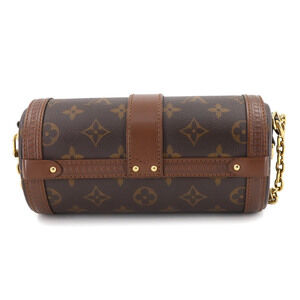 Louis Vuitton Monogram Leather Bag Trunk Shoulder Papillon Brown Brown